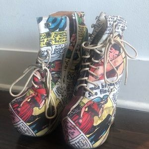 Black Milk x Jeffrey Campbell Damsel wedge bootie in sick of Men